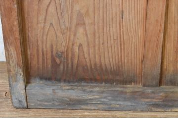 アンティーク建具　温かみのある木味が魅力のガラス戸1枚(引き戸)(R-065491)