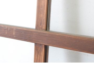 アンティーク建具　レトロな雰囲気のガラス窓付き両開き扉(ドア、木製ドア、ガラスドア、開き戸)(R-065492)