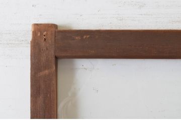 アンティーク建具　レトロな雰囲気のガラス窓付き扉1枚(ドア、木製ドア、ガラスドア、開き戸)(R-065493)