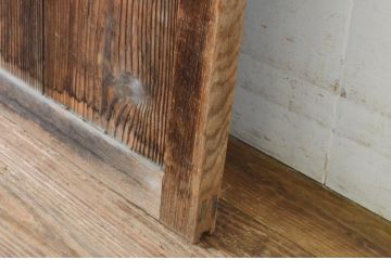 アンティーク建具　レトロな雰囲気のガラス窓付き扉1枚(ドア、木製ドア、ガラスドア、開き戸)(R-065493)