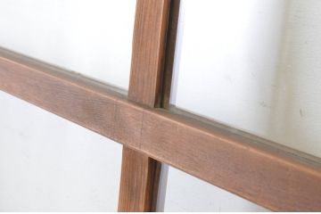 アンティーク建具　レトロな雰囲気のガラス窓付き扉1枚(ドア、木製ドア、ガラスドア、開き戸)(R-065493)