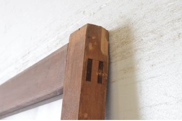 アンティーク建具　レトロな雰囲気のガラス窓付き扉1枚(ドア、木製ドア、ガラスドア、開き戸)(R-065493)