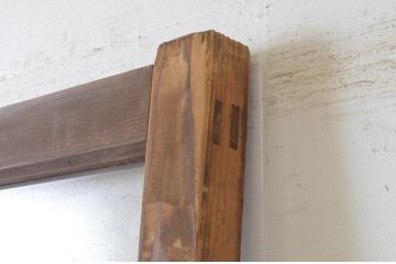 アンティーク建具　レトロな雰囲気のガラス窓付き扉1枚(木製ドア、ガラスドア、開き戸)(R-065494)
