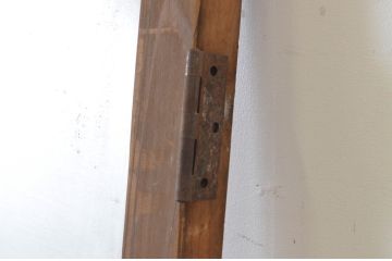 アンティーク建具　レトロな雰囲気のガラス窓付き扉1枚(木製ドア、ガラスドア、開き戸)(R-065494)