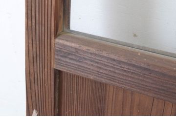 アンティーク建具　レトロな雰囲気のガラス窓付き扉1枚(木製ドア、ガラスドア、開き戸)(R-065494)