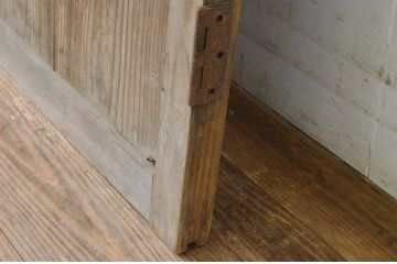 アンティーク建具　レトロな雰囲気のガラス窓付き扉1枚(木製ドア、ガラスドア、開き戸)(R-065494)
