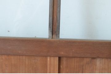 アンティーク建具　レトロな雰囲気のガラス窓付き扉1枚(木製ドア、ガラスドア、開き戸)(R-065494)