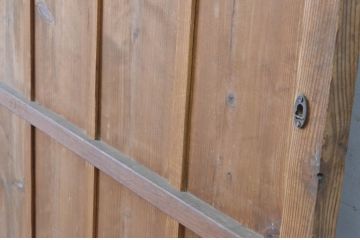 アンティーク建具　レトロな雰囲気のガラス窓付き扉1枚(木製ドア、ガラスドア、開き戸)(R-065494)