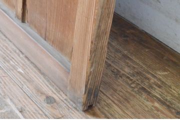アンティーク建具　レトロな雰囲気のガラス窓付き扉1枚(木製ドア、ガラスドア、開き戸)(R-065494)