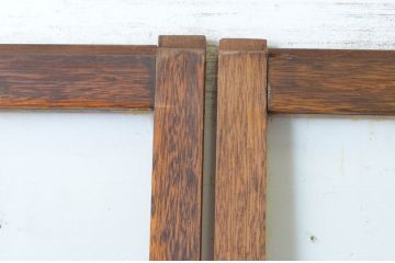 アンティーク建具　レトロデザインのダイヤガラス入りガラス戸4枚セット(引き戸)(R-065495)