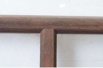 アンティーク建具　大正ロマンデザイン　経年の味わい深いガラス戸2枚セット(引き戸)(R-065496)