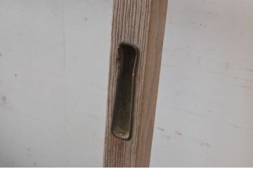 アンティーク建具　大正ロマンデザイン　経年の味わい深いガラス戸2枚セット(引き戸)(R-065496)