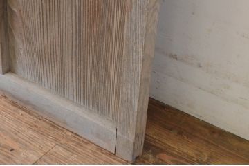 アンティーク建具　大正ロマンデザイン　経年の味わい深いガラス戸2枚セット(引き戸)(R-065496)