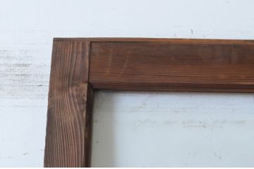 アンティーク建具　経年を感じさせる木味が魅力のガラス戸1枚(引き戸)(R-065497)