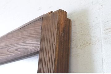 アンティーク建具　経年を感じさせる木味が魅力のガラス戸1枚(引き戸)(R-065497)