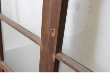 アンティーク建具　経年の趣ある木味が魅力のガラス戸4枚セット(引き戸、)(R-065498)