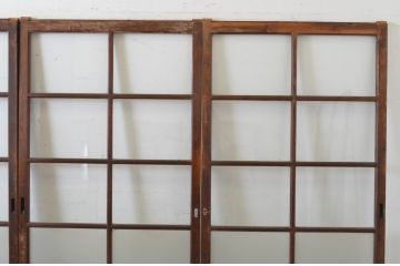 アンティーク建具　経年の趣ある木味が魅力のガラス戸4枚セット(引き戸、)(R-065498)