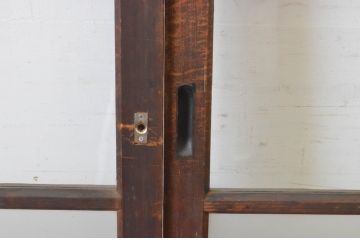 アンティーク建具　経年の趣ある木味が魅力のガラス戸4枚セット(引き戸)(R-065499)