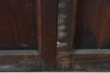 アンティーク建具　経年の趣ある木味が魅力のガラス戸4枚セット(引き戸)(R-065499)
