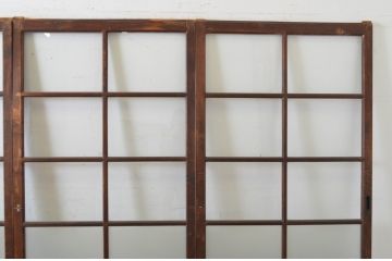 アンティーク建具　経年の趣ある木味が魅力のガラス戸4枚セット(引き戸)(R-065500)