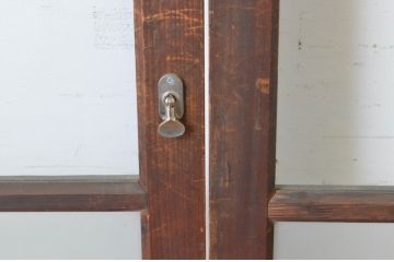アンティーク建具　経年の趣ある木味が魅力のガラス戸4枚セット(引き戸)(R-065500)