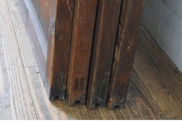 アンティーク建具　経年の趣ある木味が魅力のガラス戸4枚セット(引き戸)(R-065500)