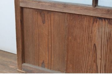 アンティーク建具　温かみのある木味が魅力のガラス戸2枚セット(引き戸)(R-065501)