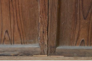アンティーク建具　温かみのある木味が魅力のガラス戸2枚セット(引き戸)(R-065501)