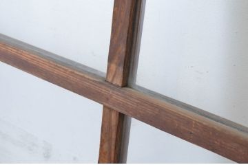 アンティーク建具　温かみのある木味が魅力のガラス戸2枚セット(引き戸)(R-065501)