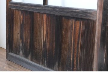 アンティーク建具　経年の趣ある木味が魅力のガラス戸4枚セット(引き戸)(R-065502)