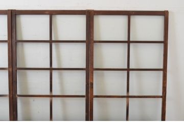 アンティーク建具　経年の趣ある木味が魅力のガラス戸4枚セット(引き戸)(R-065502)
