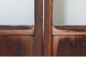 アンティーク建具　経年の趣ある木味が魅力のガラス戸4枚セット(引き戸)(R-065502)