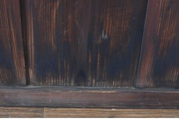 アンティーク建具　経年の趣ある木味が魅力のガラス戸4枚セット(引き戸)(R-065502)