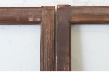 アンティーク建具　経年の趣ある木味が魅力のガラス戸2枚セット(引き戸)(R-065503)