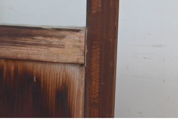 アンティーク建具　経年の趣ある木味が魅力のガラス戸2枚セット(引き戸)(R-065503)