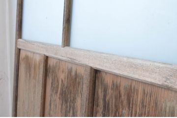 アンティーク建具　経年の趣ある木味が魅力のガラス戸4枚セット(引き戸)(R-065504)
