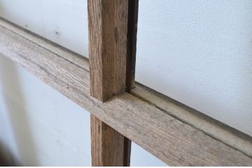 アンティーク建具　経年の趣ある木味が魅力のガラス戸4枚セット(引き戸)(R-065504)