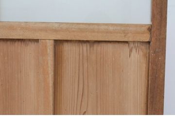 アンティーク建具　経年の趣ある木味が魅力のガラス戸4枚セット(引き戸)(R-065504)