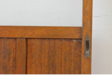 アンティーク建具　レトロなプレスガラスの入った横桟ガラス戸2枚セット(引き戸)(R-065507)