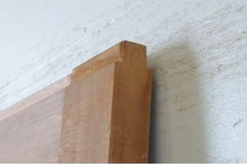 アンティーク建具　昭和レトロ　太い框組のマス目格子ガラス引き戸1枚(升目、ガラス戸)(R-065508)