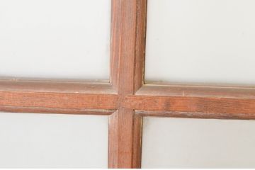 アンティーク建具　上手物!!両面面取り加工　温かみのある木味が魅力のガラス戸4枚セット(引き戸、格子戸、マス目)(R-065511)