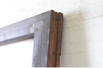 アンティーク建具　腰板の丁寧な面取りがおしゃれなガラスドア1枚(扉、ガラス扉、木製ドア)(R-065512)