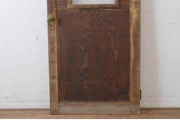 アンティーク建具　1枚板をくり抜いたレトロな雰囲気のガラスドア1枚(ガラス扉、木製ドア、扉)(R-065514)