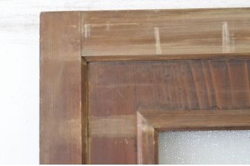 アンティーク建具　1枚板をくり抜いたレトロな雰囲気のガラスドア1枚(ガラス扉、木製ドア、扉)(R-065514)