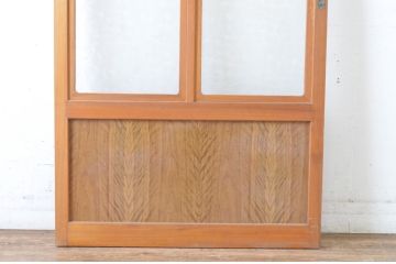 アンティーク建具　昭和レトロ　かわいいデザインが魅力のガラス戸1枚(引き戸)(R-065515)