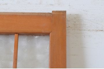 アンティーク建具　昭和レトロ　かわいいデザインが魅力のガラス戸1枚(引き戸)(R-065515)