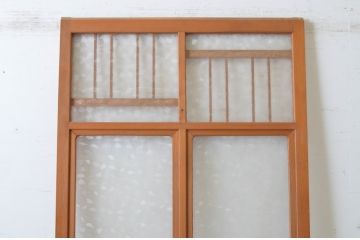 アンティーク建具　昭和レトロ　かわいいデザインが魅力のガラス戸1枚(引き戸)(R-065515)