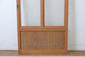 アンティーク建具　昭和レトロ　かわいいデザインが魅力のガラス戸1枚(引き戸)(R-065515)