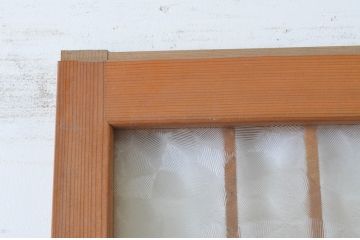 アンティーク建具　昭和レトロ　かわいいデザインが魅力のガラス戸1枚(引き戸)(R-065515)