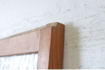アンティーク建具　昭和レトロ　かわいいデザインが魅力のガラス戸1枚(引き戸)(R-065515)